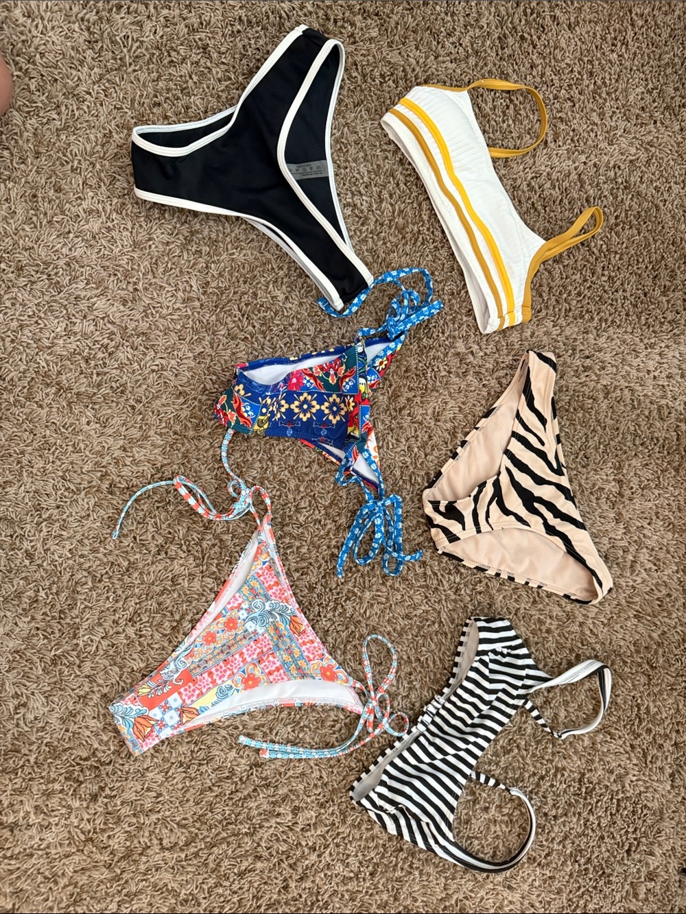 Mixed Bikini Bottoms and Tops - Multi Color Pack Bundle